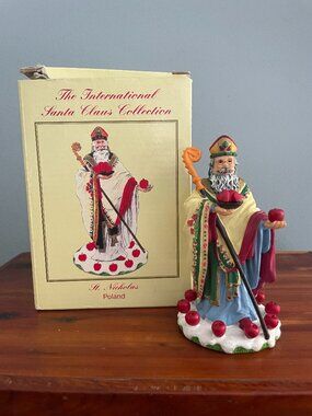 Vintage International Santa Claus Poland Figurine St. Nicholas 2000
